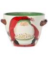 Vietri Old St. Nick Handled Deep Serving Bowl With Popcorn In Multi