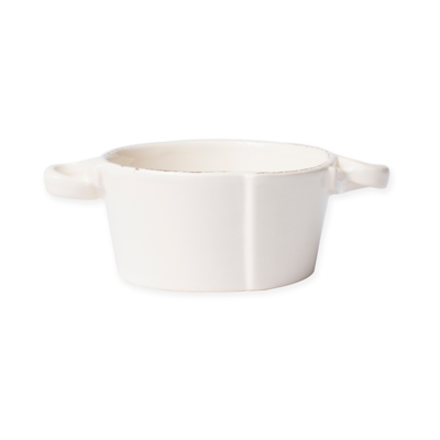 Vietri Lastra Collection Small Handled Bowl In Linen
