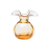 Vietri Hibiscus Glass Amber Medium Fluted Vase In Gold