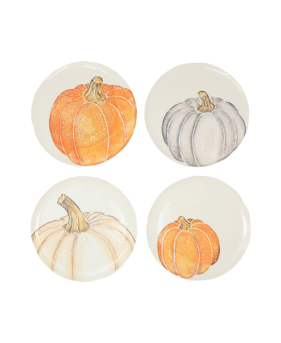 Vietri Pumpkins Assorted Salad Plates - Set Of 4 In Multi