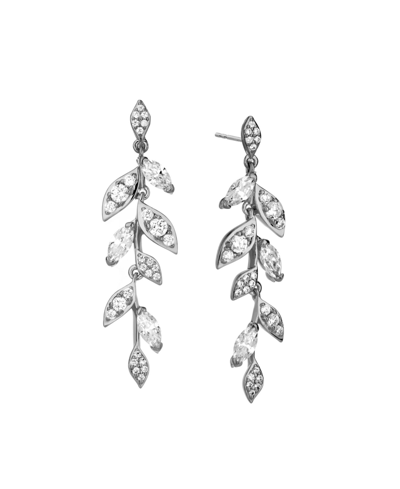 Eliot Danori Leaf Linear Earring, Created For Macy's In Rhodium Plated