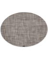 Chilewich Mini Basketweave Oval Placemat In Gray