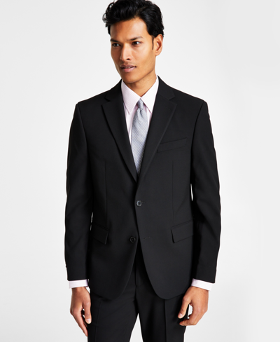 Ben Sherman Men's Skinny-fit Stretch Suit Jacket In Black Solid