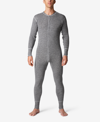 Stanfield's Men's Heavy Weight Rib Knit Wool Long Sleeve Onesie In Gray