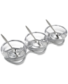 Nambe Braid Triple Condiment Set With Spoons In Silver