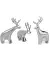 Nambe Dasher Reindeer Figurine Set In Silver