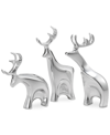 Nambe Holiday Miniature Blitzen Reindeer Figurine Set In Silver