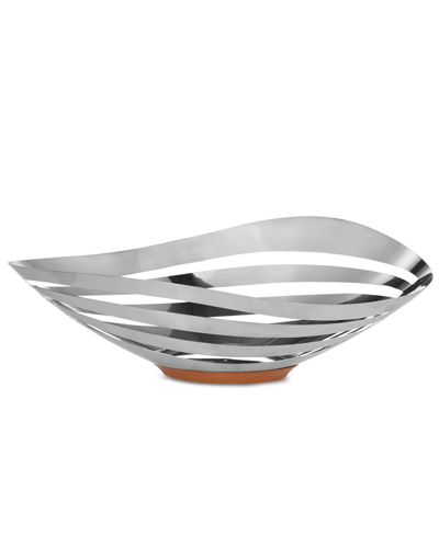 Nambe Pulse Bread/fruit Bowl In Silver And Brown