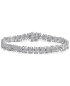 Macy's Diamond Heart Link Bracelet (1 Ct. T.w.) In Sterling Silver In White