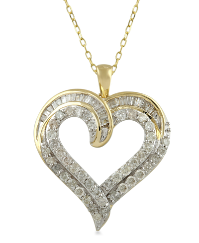 Macy's Diamond Heart Pendant (1.ct. T.w.) In 10k Yellow Gold