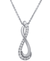 Macy's Diamond Infinity Pendant Necklace (1/5 Ct. T.w.) In Sterling Silver, 16" + 2" Extender In White