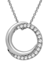 Macy's Diamond Circle Pendant Necklace (1/4 Ct. T.w.) In Sterling Silver, 16" + 2" Extender In White