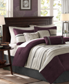 Madison Park Palmer Faux-suede7-pc. Comforter Set, Queen In Purple