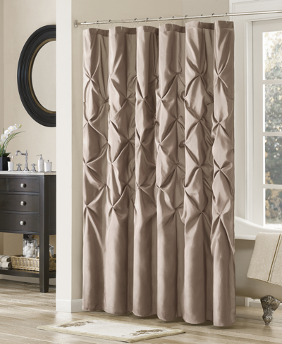 Madison Park Laurel Shower Curtain, 72" X 72" Bedding In Taupe