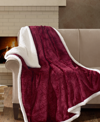 MADISON PARK ELMA EMBOSSED PLUSH THROW, 60" X 70"