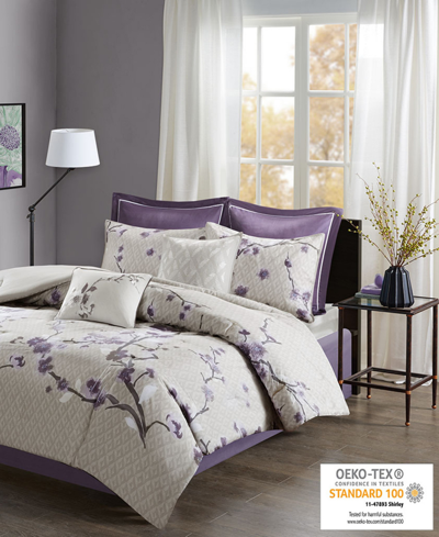 Madison Park Holly 8-pc. King Comforter Set Bedding In Purple