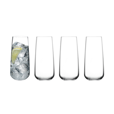 Nude Glass Mirage Set Of 4 High Ball Glasses In Brown