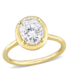 Macy's Moissanite In 10k Gold Oval Solitaire Engagement Ring In Yellow