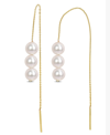 Macy's Cultured Freshwater Pearl (6 - 6-1/2mm) Threader Earrings In 10k Gold In White