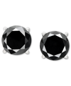 Macy's Black Diamond Stud Earrings 1 To 2 Ct. T.w. In 14k White Gold In Gold