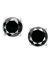 Macy's Black Diamond Stud Earrings 1 To 2 Ct. T.w. In 14k White Gold In Gold