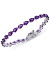 Macy's Multi-gemstone Pear Tennis Bracelet (11-1/4 Ct. T.w.) In Sterling Silver (also In Citrine, Amethyst, In Blue