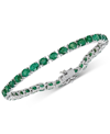 Macy's Emerald Tennis Bracelet (17 Ct. T.w.) In Sterling Silver(also Available In Sapphire) In Green