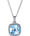 MACY'S SKY BLUE TOPAZ (3-1/2 CT. T.W.) & DIAMOND ACCENT 18" PENDANT NECKLACE IN STERLING SILVER (ALSO IN PI