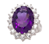 Macy's Amethyst (10 Ct. T.w.) & White Topaz (2 Ct. T.w.) Oval Halo Ring In Sterling Silver (also In Mystic In Purple