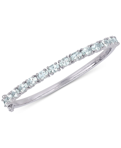 Macy's Aquamarine Bangle Bracelet (6-1/3 Ct. T.w.) In Sterling Silver