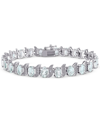 Macy's Peridot (11-1/4 Ct. T.w.) & Diamond Accent S Link Bracelet In Sterling Silver (also In Green Quartz, In Blue
