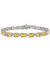 Macy's Citrine Oval Link Bracelet (14-3/4 Ct. T.w.) In Sterling Silver In Orange