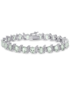 Macy's Peridot (11-1/4 Ct. T.w.) & Diamond Accent S Link Bracelet In Sterling Silver (also In Green Quartz, In Green