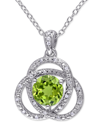 MACY'S PERIDOT (1-1/2 CT. T.W.) & DIAMOND (1/10 CT. T.W.) VEN 18" PENDANT NECKLACE IN STERLING SILVER