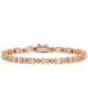 MACY'S SIMULATED MORGANITE (9 CT. T.W.) & DIAMOND ACCENT LINK BRACELET IN 18K ROSE GOLD-PLATED STERLING SIL
