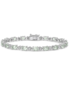 MACY'S GREEN QUARTZ (7-3/8 CT. T.W.) & DIAMOND ACCENT LINK BRACELET IN STERLING SILVER