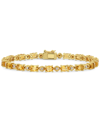 MACY'S CITRINE (8-1/10 CT. T.W.) & DIAMOND ACCENT LINK BRACELET IN 18K GOLD-PLATED STERLING SILVER
