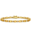 Macy's Citrine (8-1/10 Ct. T.w.) & Diamond Accent Link Bracelet In 18k Gold-plated Sterling Silver In Orange