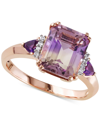 Macy's Ametrine (3-1/4 Ct. T.w.), Amethyst (1/5 Ct. T.w.) & Diamond (1/20 Ct. T.w.) Statement Ring In Rose In Purple