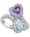 Macy's Amethyst (5/8 Ct. T.w.), Blue Topaz (7/8 Ct. T.w.), & Lab-created White Sapphire (7/8 Ct. T.w.) Hear In Purple