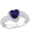 Macy's Lab-created Blue Sapphire (1-7/8 Ct. T.w.) & Lab-created White Sapphire (1-7/8 Ct. T.w.) Heart Swirl In Blue