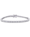 Macy's Lab-created Moissanite Tennis Bracelet (5-1/10 Ct. T.w.) In Sterling Silver In White