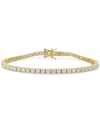 Macy's Lab-created Moissanite Tennis Bracelet (5-1/10 Ct. T.w.) In 18k Gold-plated Sterling Silver In White