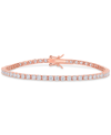 Macy's Lab-created Moissanite Tennis Bracelet (5-1/10 Ct. T.w) In 18k Rose Gold-plated Sterling Silver In Pink