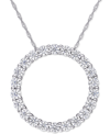Macy's Lab-created Moissanite Circle 17" Pendant Necklace (2-1/5 Ct. T.w.) In 14k White Gold In White