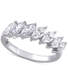 Macy's Lab-created Moissanite Marquise Statement Ring (1-3/4 Ct. T.w.) In 10k White Gold In White