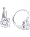 Macy's Lab-created Moissanite Solitaire Leverback Earrings (4 Ct. T.w.) In 14k White Gold In White