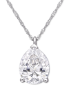 MACY'S LAB-CREATED MOISSANITE PEAR-CUT 17" PENDANT NECKLACE (3-1/4 CT. T.W.) IN 14K WHITE GOLD