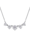 Macy's Lab-created Moissanite Graduated Five Stone 18" Statement Necklace (2-1/2 Ct. T.w.) In Sterling Silv In White