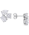 Macy's Lab-created Moissanite Multi-shape Cluster Stud Earrings (4-4/5 Ct. T.w.) In Sterling Silver In White